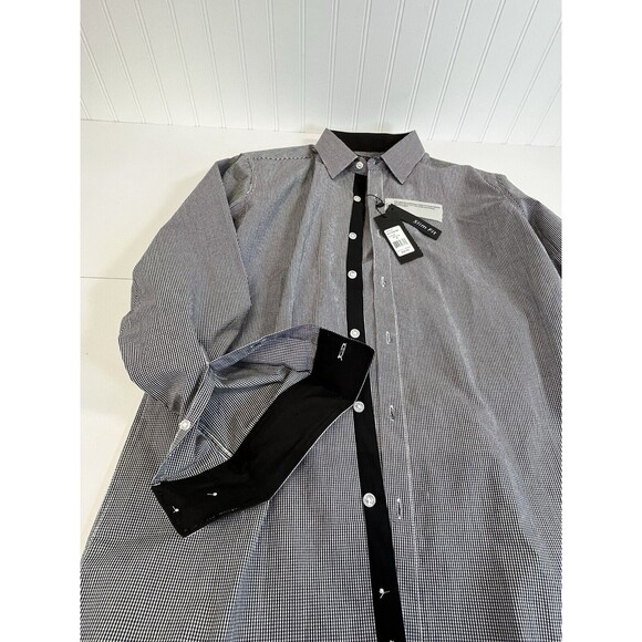3 NWT Galaxy Mens Size M Slim Fit Long Sleeve Dress Shirt. Contrasting Cuff/Seam - Picture 2 of 9